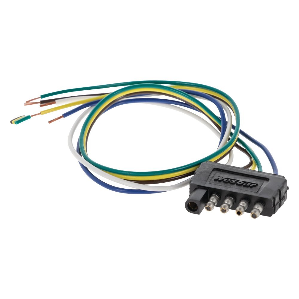 Wesbar Trailer Wiring Connector, Trailer Side, 5-WAY Flat Wunside Harness, 18 Inch Lead Length – 702405