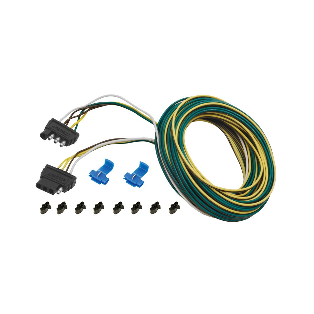 Wesbar Trailer Wiring Connector, Trailer Side, 4-WAY Flat Wishbone Harness, 25 Foot Lead Length – 707103