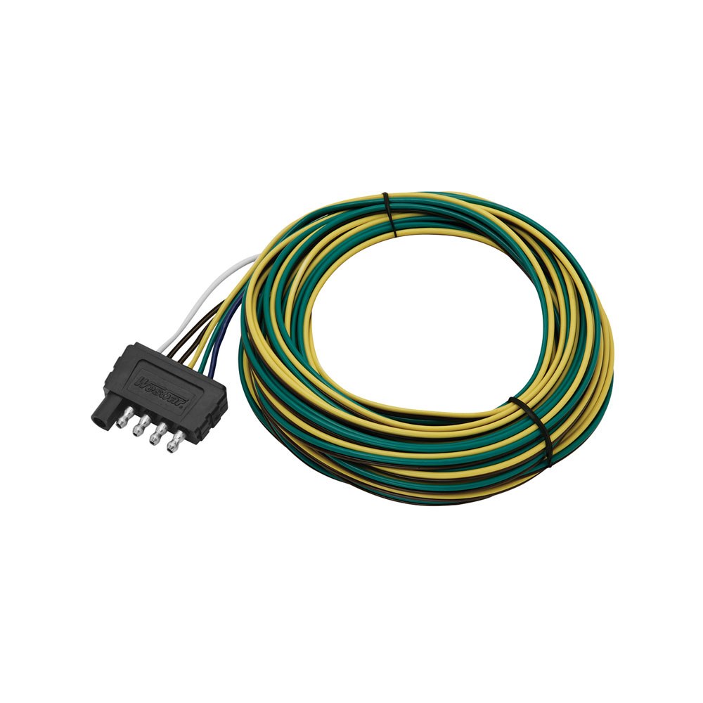 Wesbar Trailer Wiring Connector, Trailer Side, 5-WAY Flat Wishbone Harness, 4 Foot Lead Length – 707283