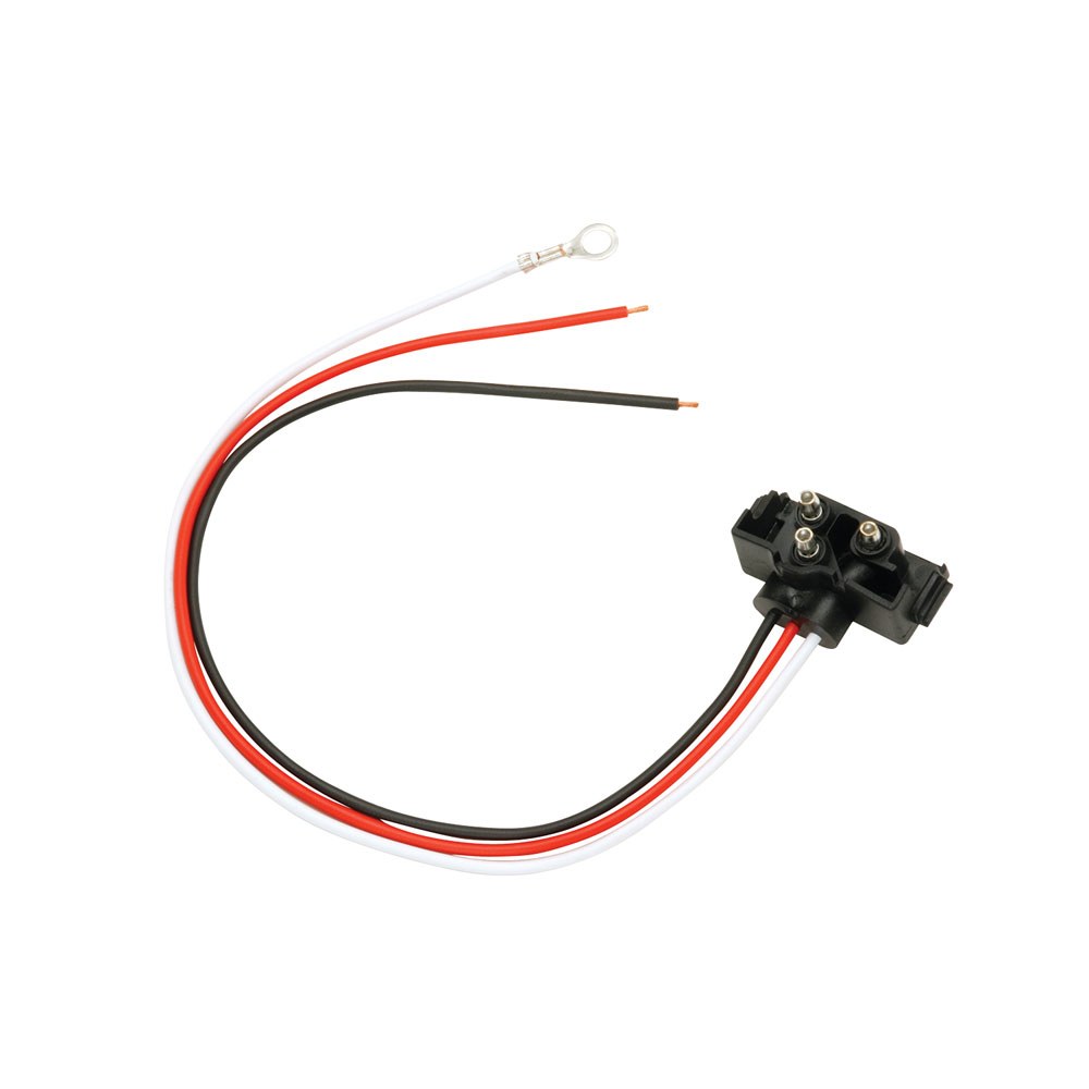 Wesbar Trailer Light Connector Pigtail, Replacement Part, 12 Inch Length, 3 Wire Plug, 90 Degree Angle – 719063