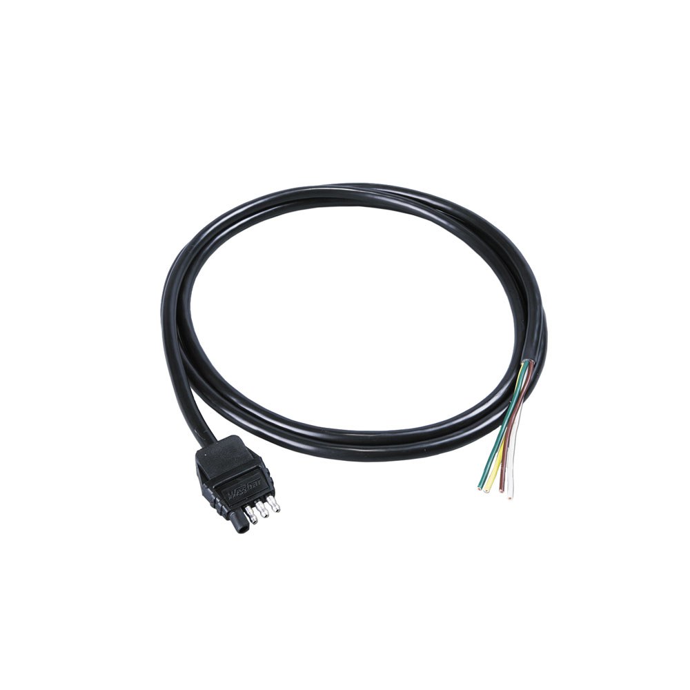 Wesbar Trailer Wiring Connector, Trailer Side, 4-WAY Flat, 8 Foot Jacketed Cable – 787268