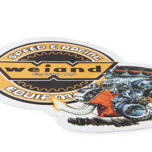 Weiand Sign, 20 Inch X 20 Inch, Retro Weiand Design, White/ Black/ Orange, Stamped Metal – 10001WND