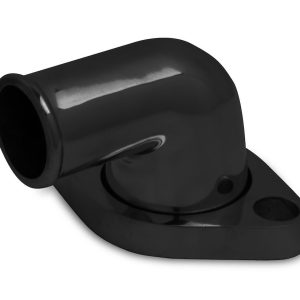 Weiand Thermostat Housing, For Use with Small and Big Block Chevy Engines, 90 Degree, Black, Aluminum – 6253