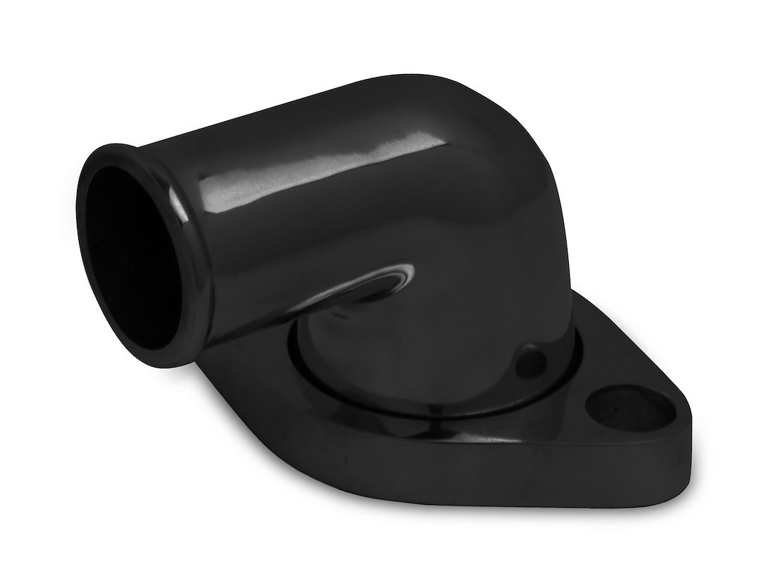 Weiand Thermostat Housing, For Use with Small and Big Block Chevy Engines, 90 Degree, Black, Aluminum – 6253