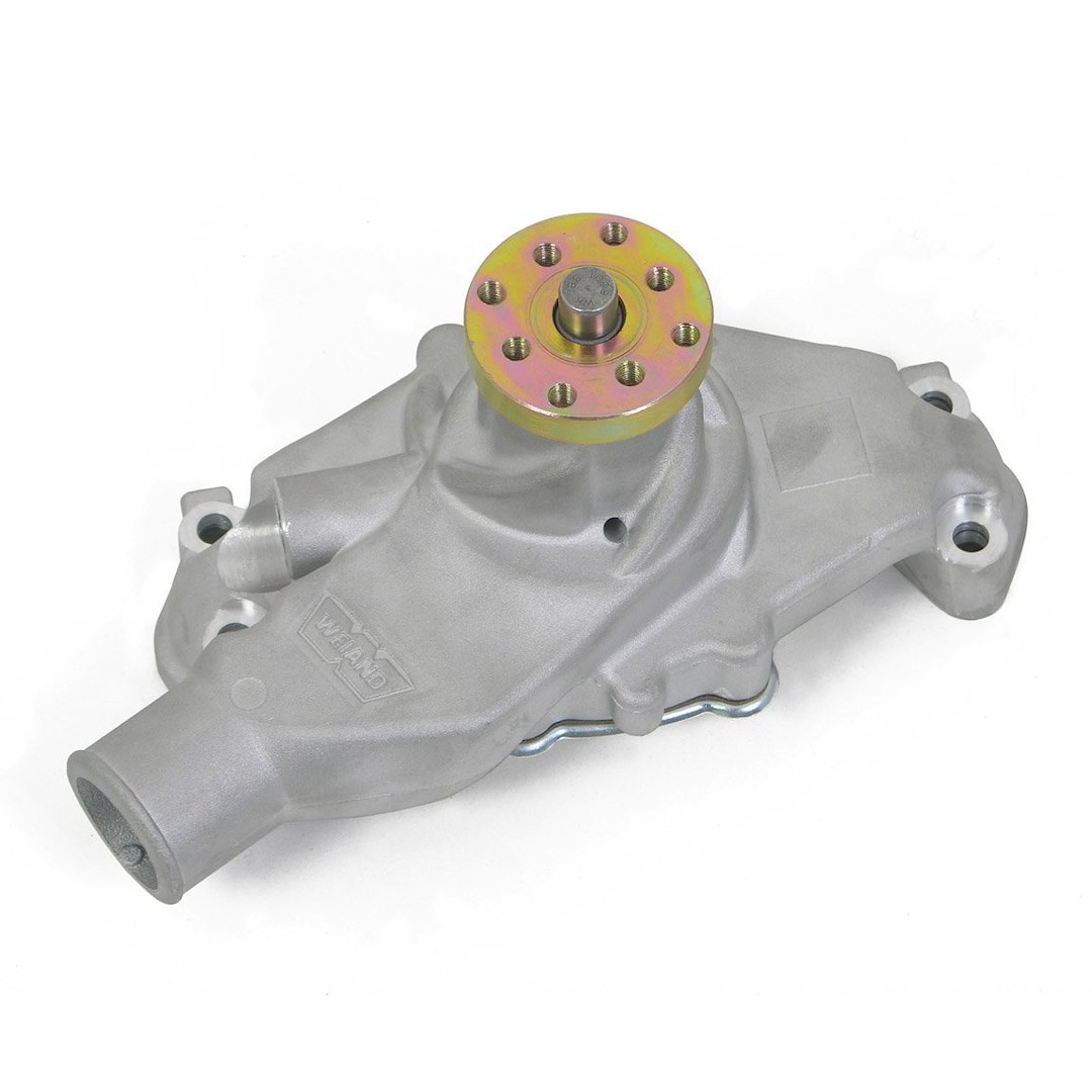 Weiand Water Pump, Action+plus, For Use with Small Block Chevy Engines, Short, Satin, Aluminum – 9208