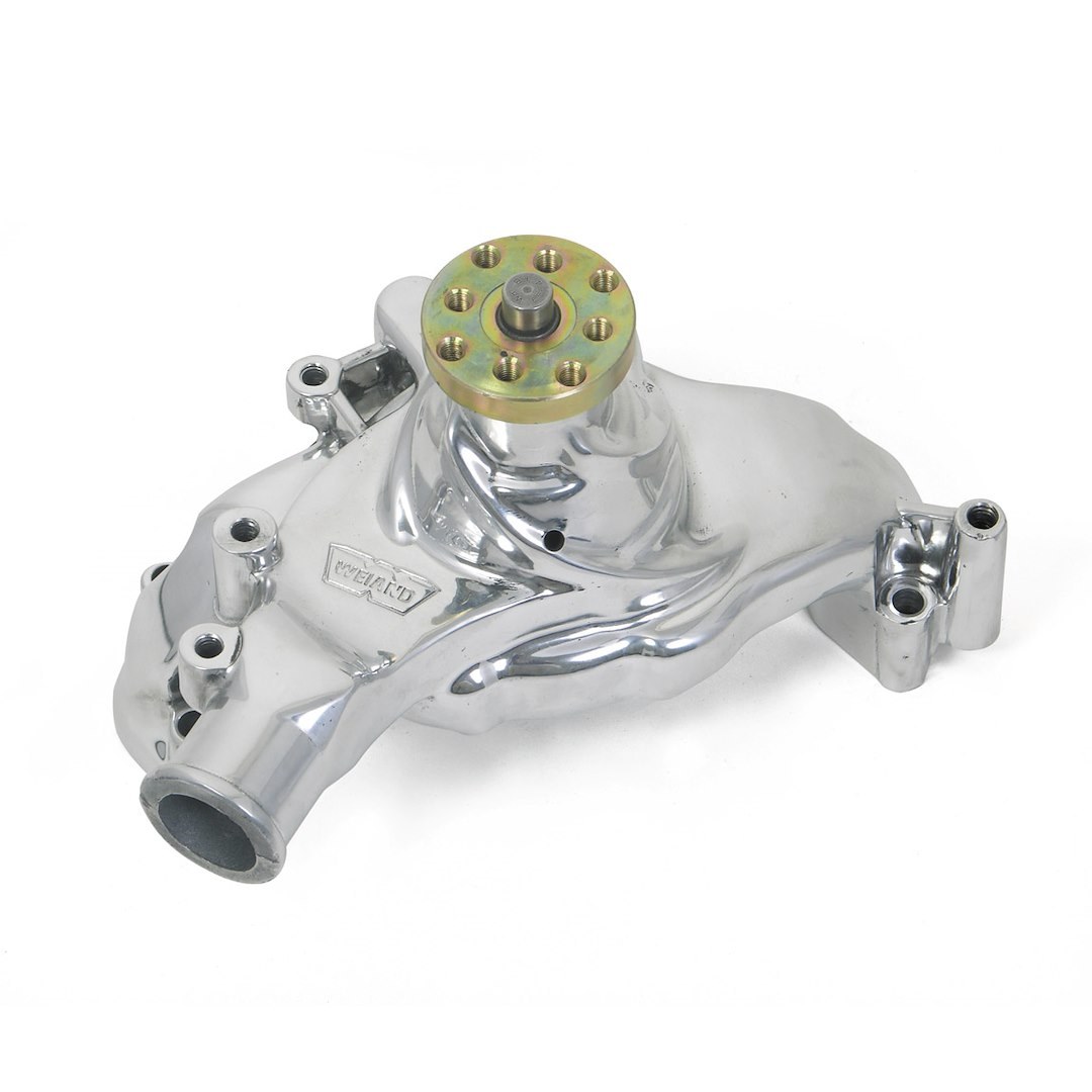 Weiand Water Pump, Action+plus, For Use with Big Block Chevy Engines, Long, Polished, Aluminum – 9242P