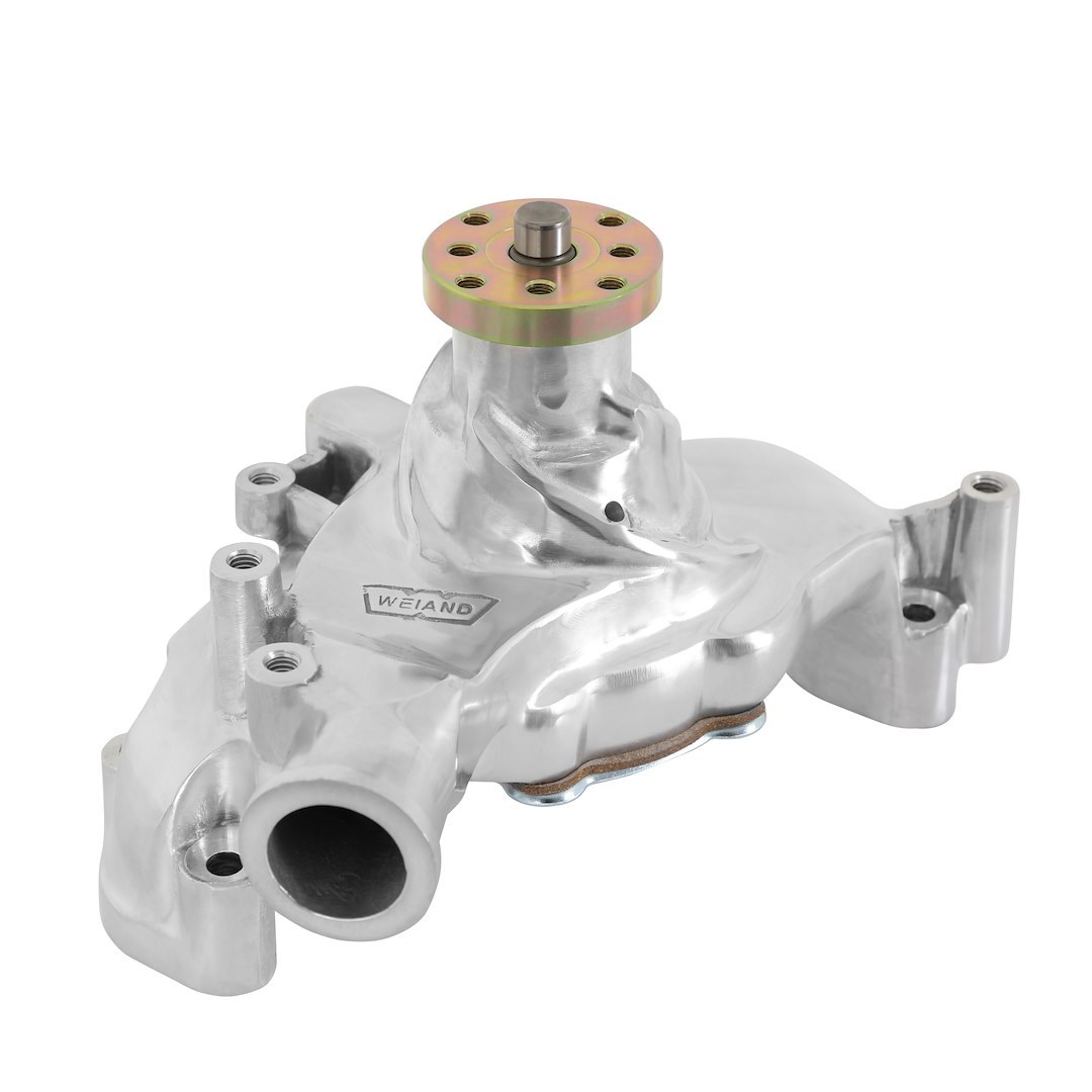 Weiand Water Pump, Action+plus, For Use with Big Block Chevy Engines, Long, Polished, Aluminum – 9242P
