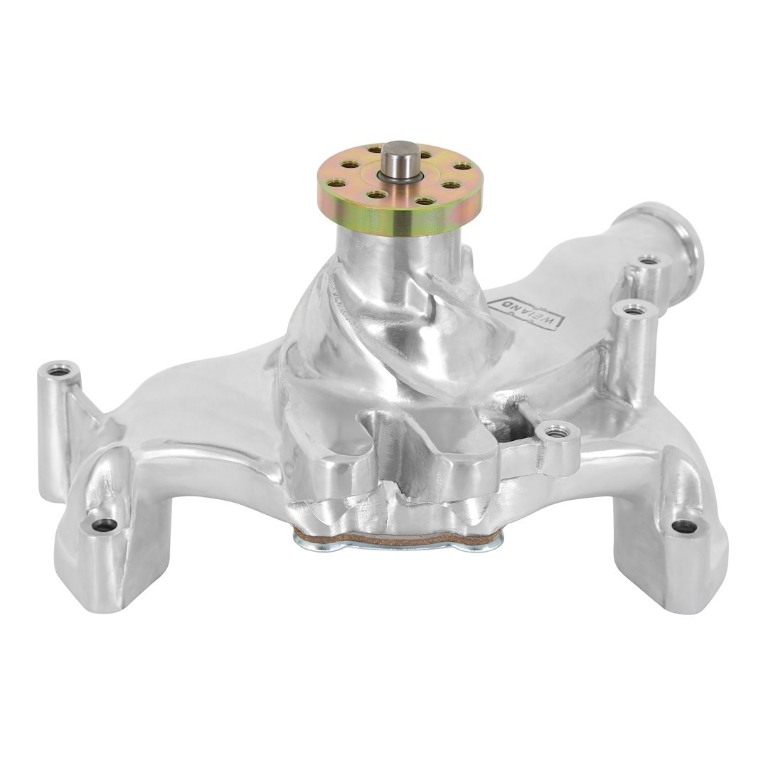 Weiand Water Pump, Action+plus, For Use with Big Block Chevy Engines, Long, Polished, Aluminum – 9242P