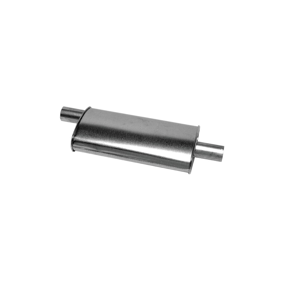 Walker Exhaust Exhaust Muffler, Tru-Fit Universal, Single 2-1/2 Inch Offset Inlet, Single 2-1/4 Inch Centered Outlet, 26 Inch Overall Length – 18113