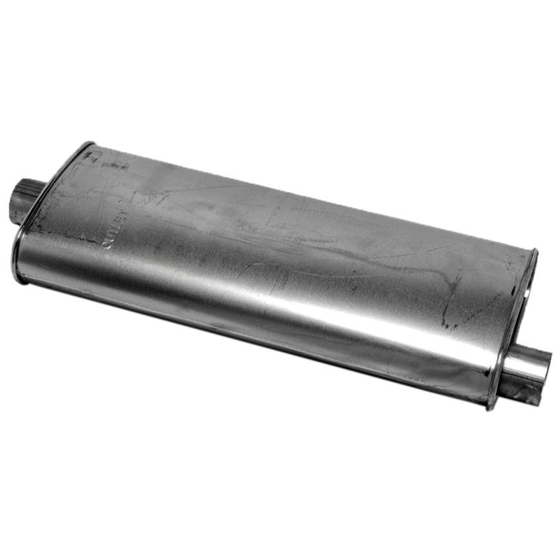 Walker Exhaust Exhaust Muffler, Soundfx Direct Fit, Single 2-1/2 Inch Offset Inlet, Single 2-1/4 Inch Centered Outlet, 29 Inch Overall Length – 18381
