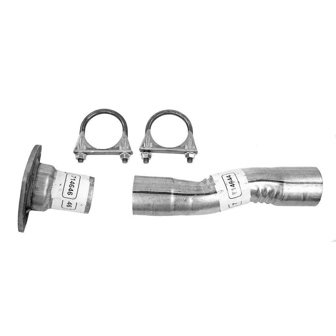 Walker Exhaust Exhaust Pipe, Aluminized Steel, With 2.480 Inch Diameter Steel Clamps/ 2.350 Inch Diameter Pipes/ Brackets/ Spouts – 19054