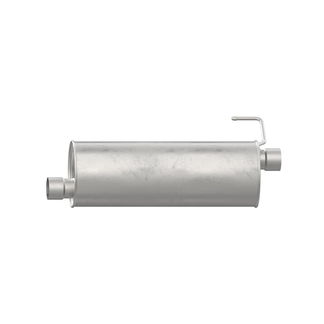 Walker Exhaust Exhaust Muffler, Quiet-Flow SS Muffler Assembly, Oval Stainless Steel Case, Single 3 Inch Offset Pipe Connection Inlet – 21240