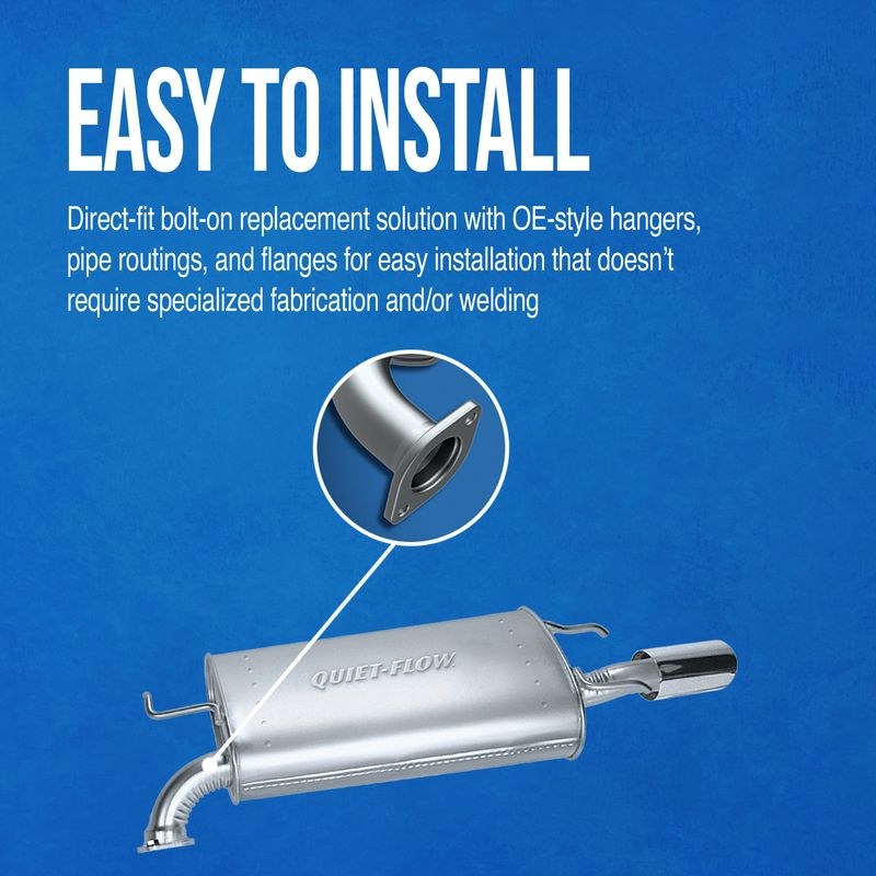 Walker Exhaust Exhaust Muffler, Quiet-Flow SS Muffler Assembly – 50054