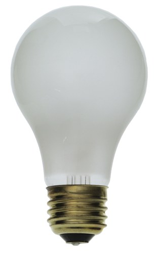 Wagner Rough Service Bulb, Standard Series, A19 Incandescent, 120 Volts, 50 Watts, Frosted, Single, Boxed – 50WRS