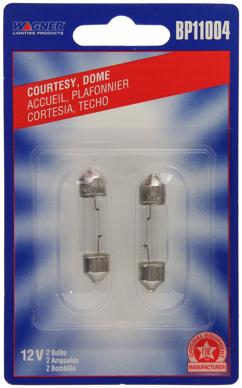 Wagner Dome Light Bulb, Standard Series, SV8.5, Clear, Set of 2, Blister Pack – BP11004