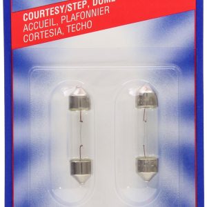 Wagner License Plate Light Bulb, Standard Series, T-4 1/2, SV8.5, Miniature Lamp, Clear, Set of 2, Blister Pack – BP11005