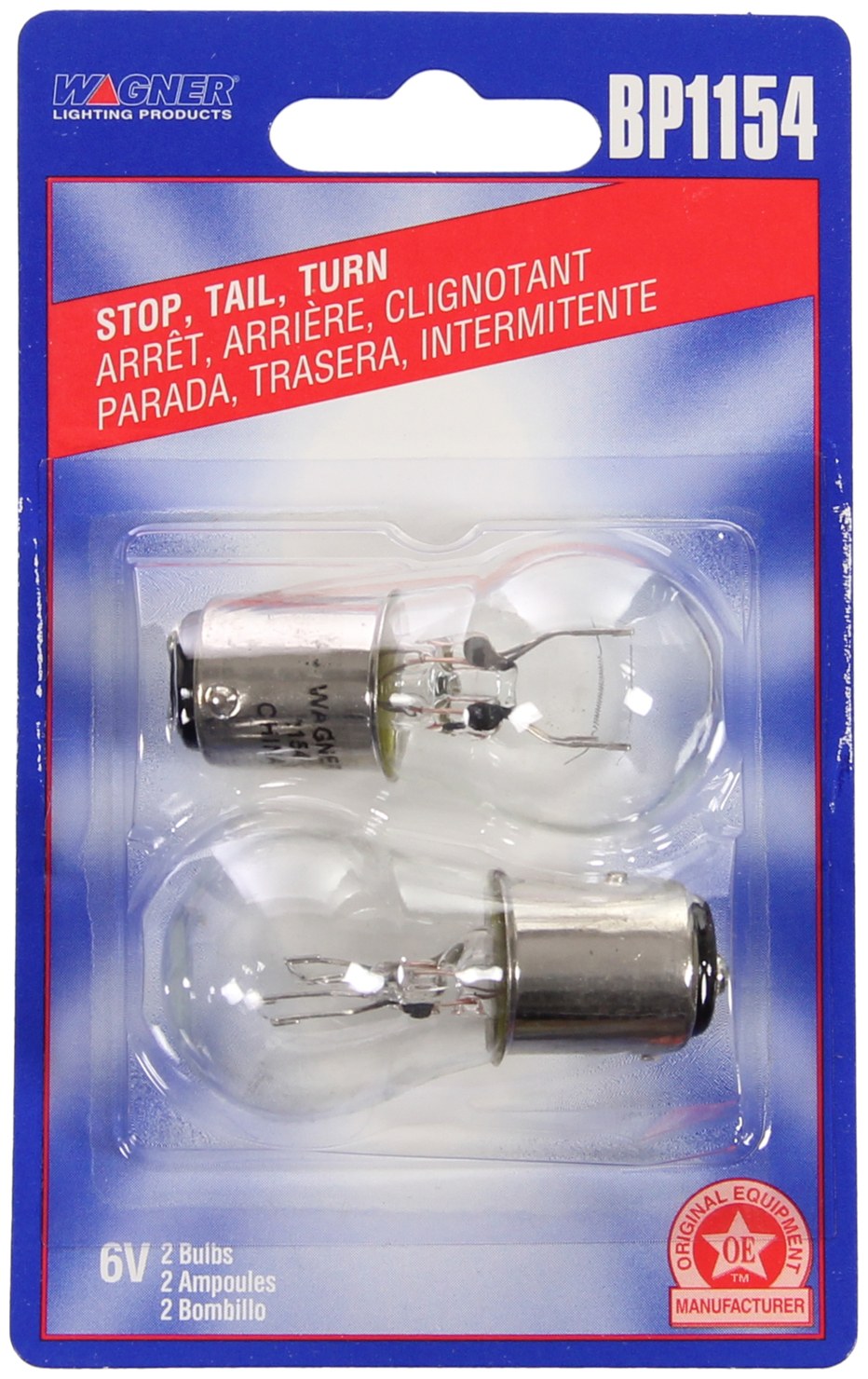 Wagner Brake Light Bulb, Standard Series, 1154, Clear, Set of 2, Blister Pack – BP1154