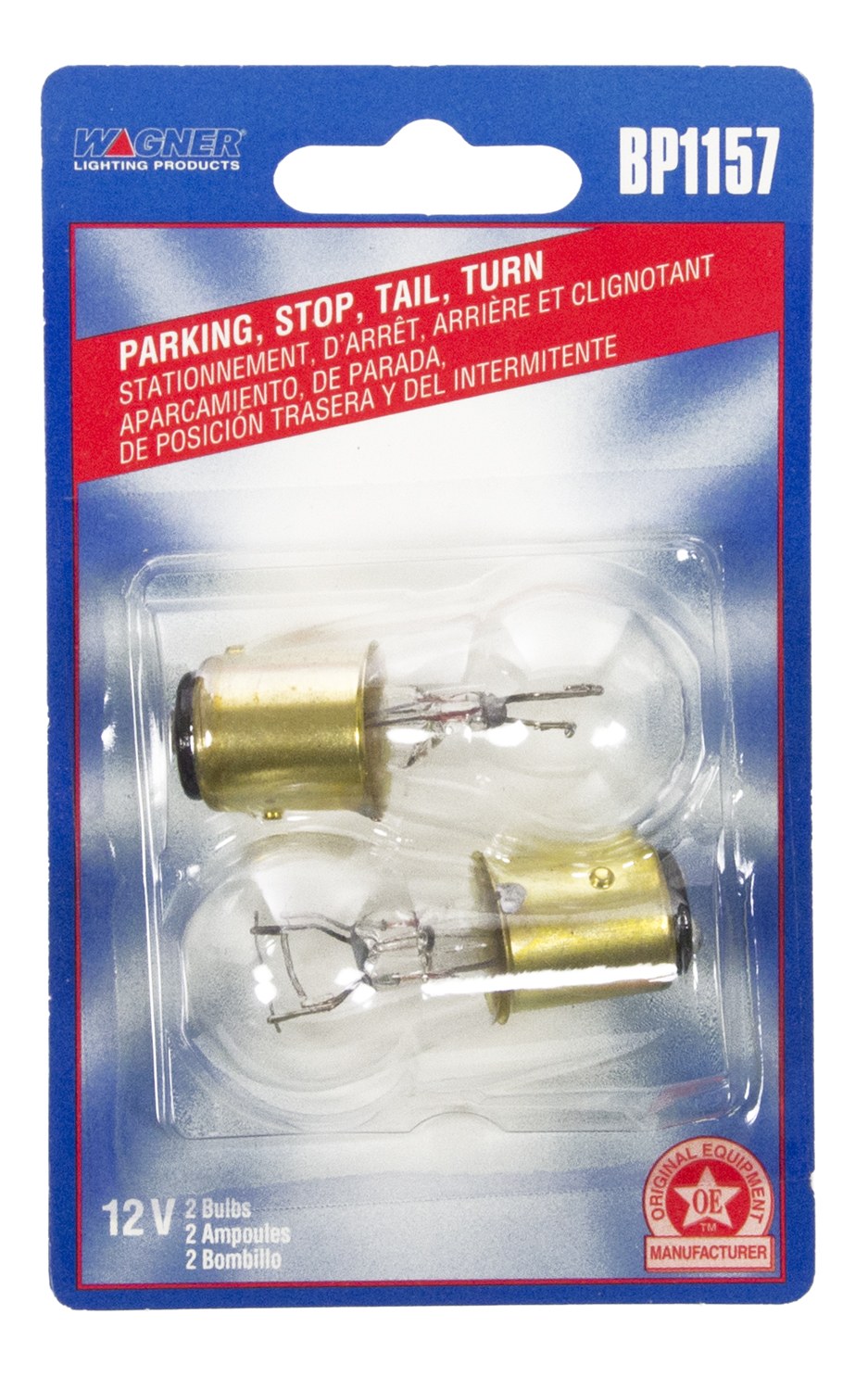 Wagner Tail Light Bulb, Standard Series, 1157, Miniature Lamp, Clear, Set of 2, Blister Pack – BP1157