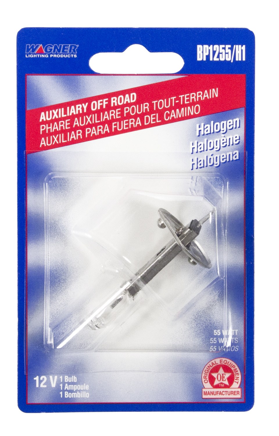 Wagner Headlight Bulb, Standard Series, 1255/ H1, Halogen Bulb, Clear Beam Color, Single – BP1255/H1