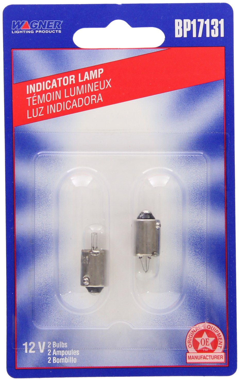 Wagner Parking Light Bulb, Standard Series, T-2 1/2, BA9S, Clear, Set of 2, Blister Pack – BP17131