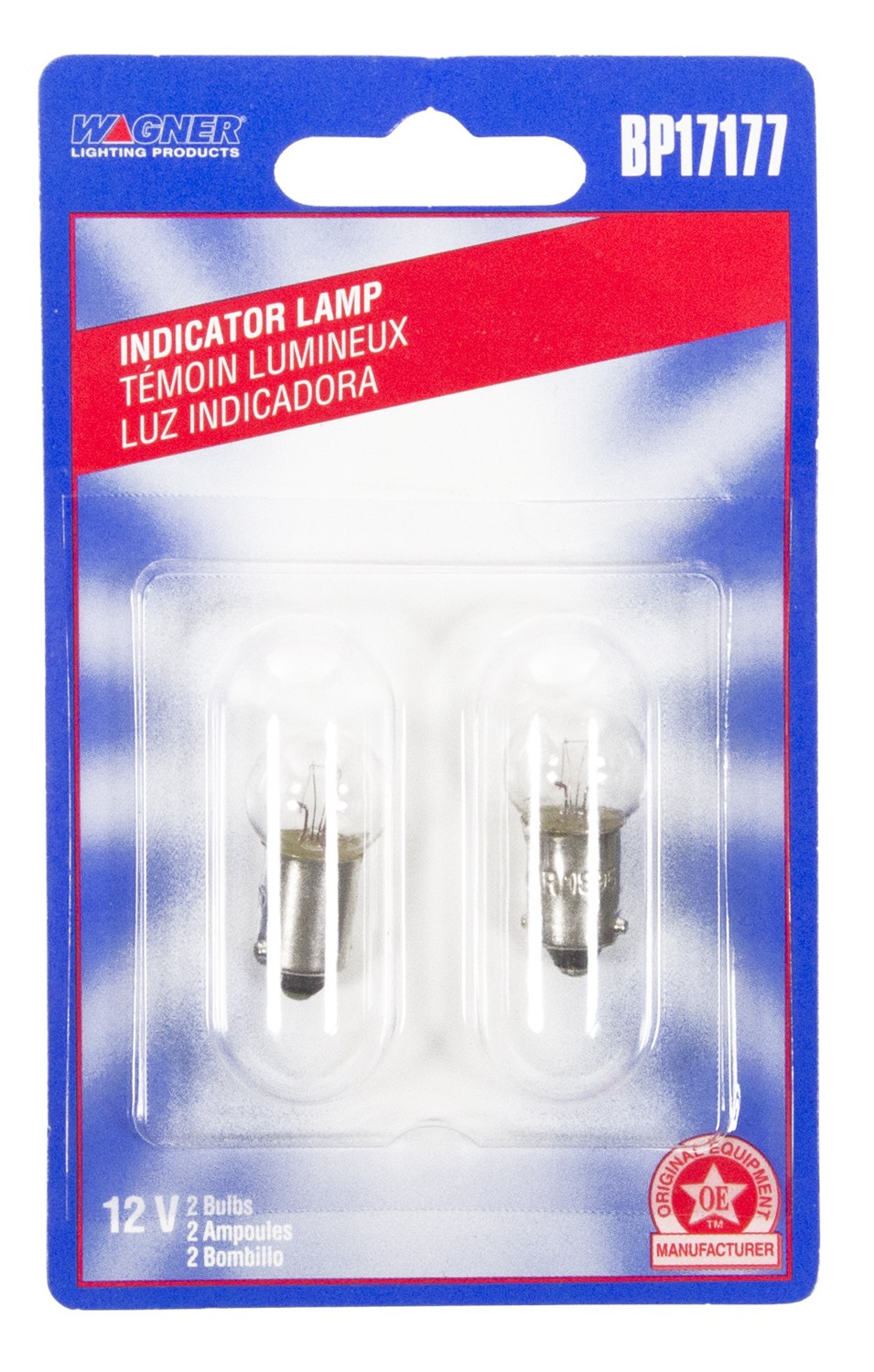 Wagner Side Marker Light Bulb, Standard Series, T-3 1/4, W2.1×9.5d, Miniature Lamp, Clear, 5 Watt, Set of 2, Blister Pack – BP17177