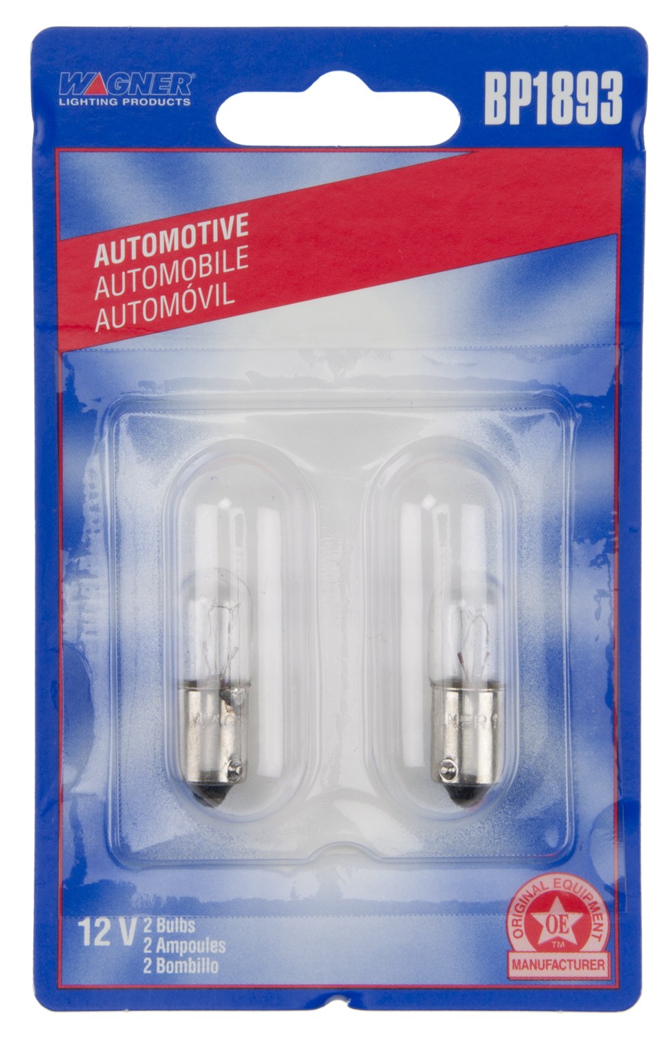 Wagner Radio Dial Light Bulb, Standard Series, 1893, Clear, Set of 2, Blister Pack – BP1893