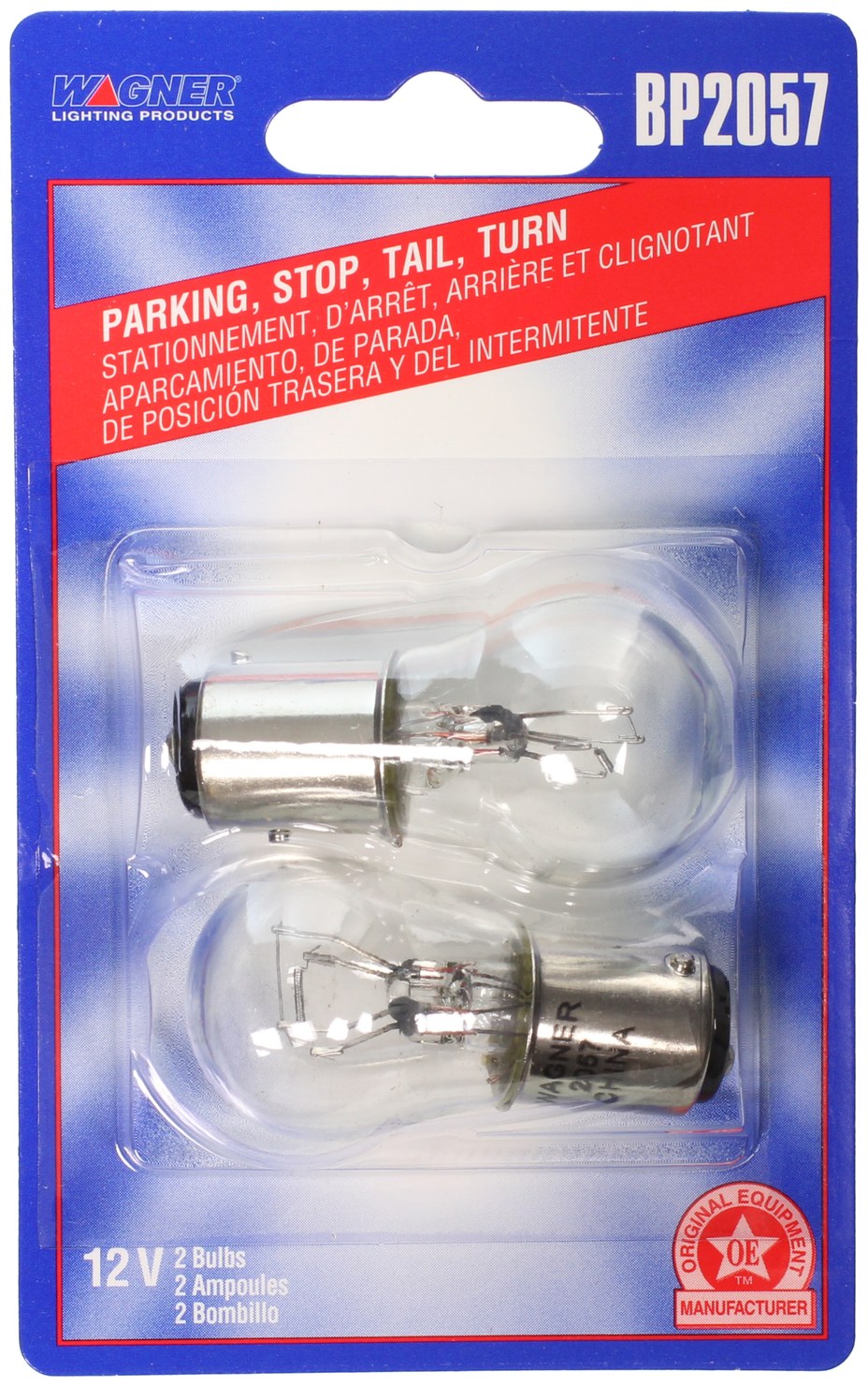 Wagner Tail Light Bulb, Standard Series, 2057, Set of 2, Blister Pack – BP2057