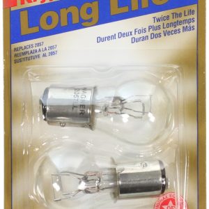 Wagner Tail Light Bulb, Long Life, 2057, Miniature Lamp, Clear, Set of 2, Blister Pack – BP2057LL