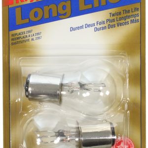 Wagner Brake Light Bulb, Long Life, 2357, With Printed Circuit Board Socket, Miniature Lamp, Clear, Set of 2, Blister Pack – BP2357LL