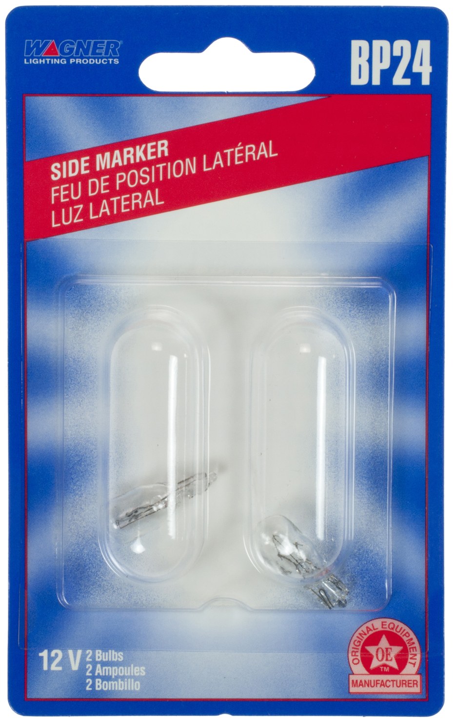 Wagner Side Marker Light Bulb, Standard Series, T-2, Clear, Set of 2, Blister Pack – BP24