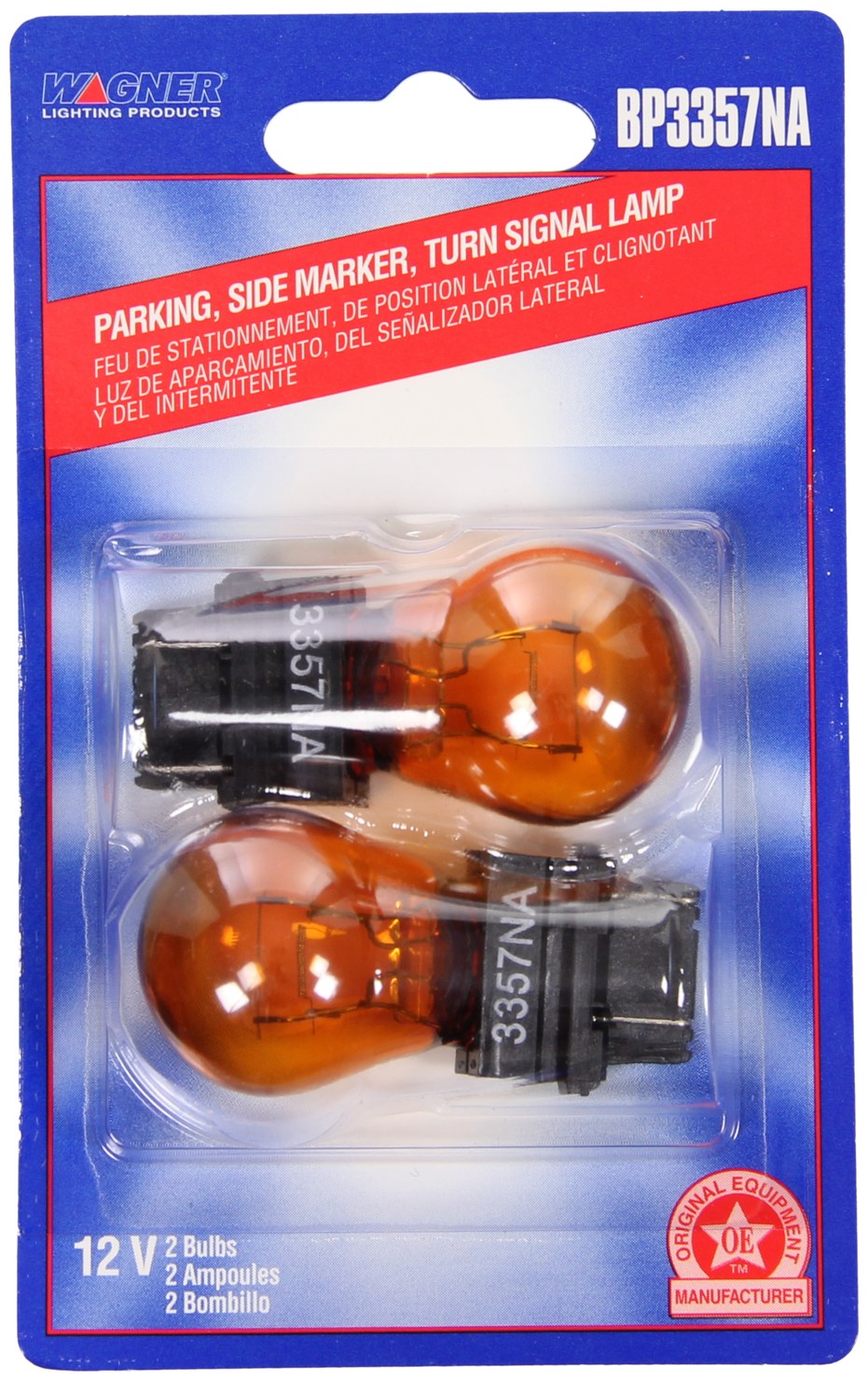 Wagner Parking Light Bulb, Standard Series, 3357, Natural Amber, Set of 2, Blister Pack – BP3357NA