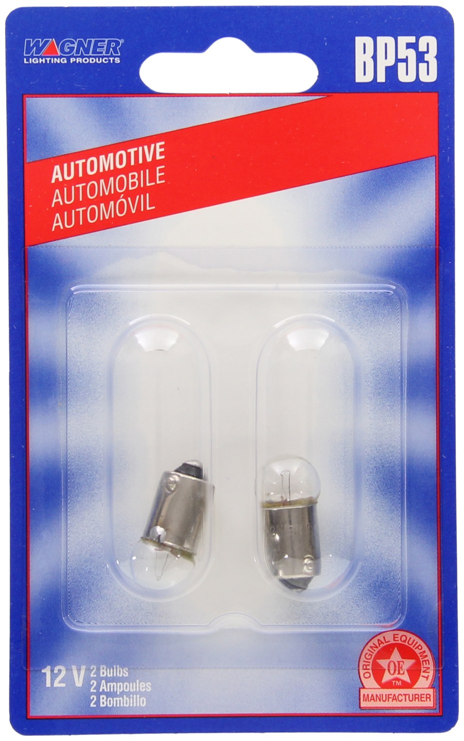 Wagner Instrument Panel Light Bulb, Standard Series, 53, Clear, Set of 2, Blister Pack – BP53