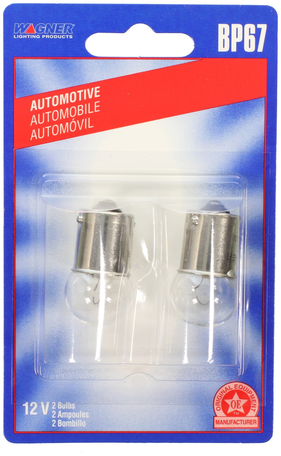 Wagner License Plate Light Bulb, Standard Series, 67, Miniature Lamp, Clear, Set of 2, Blister Pack – BP67
