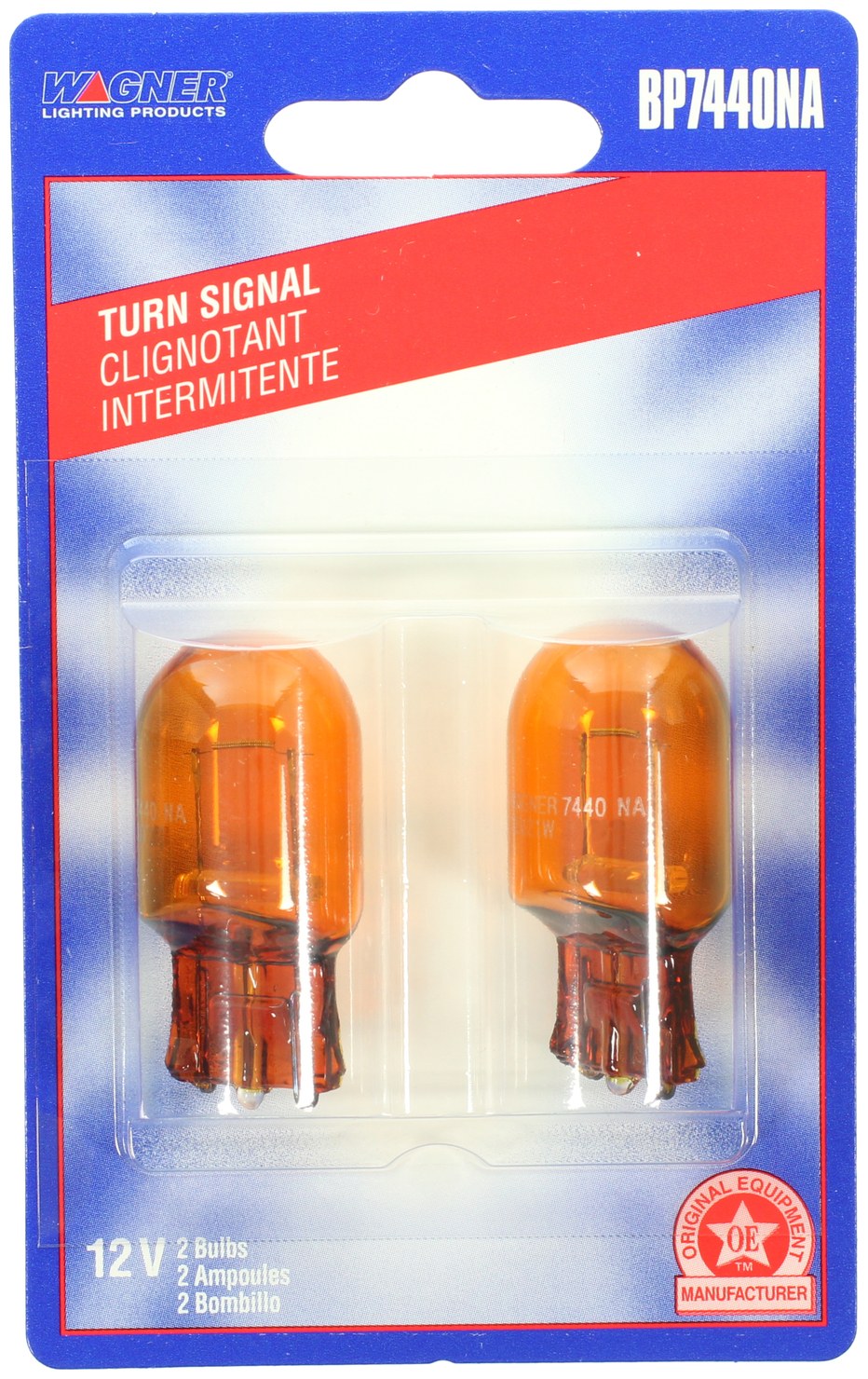 Wagner Turn Signal Light Bulb, Standard Series, 7440, Natural Amber, Single, Blister Pack – BP7440NA