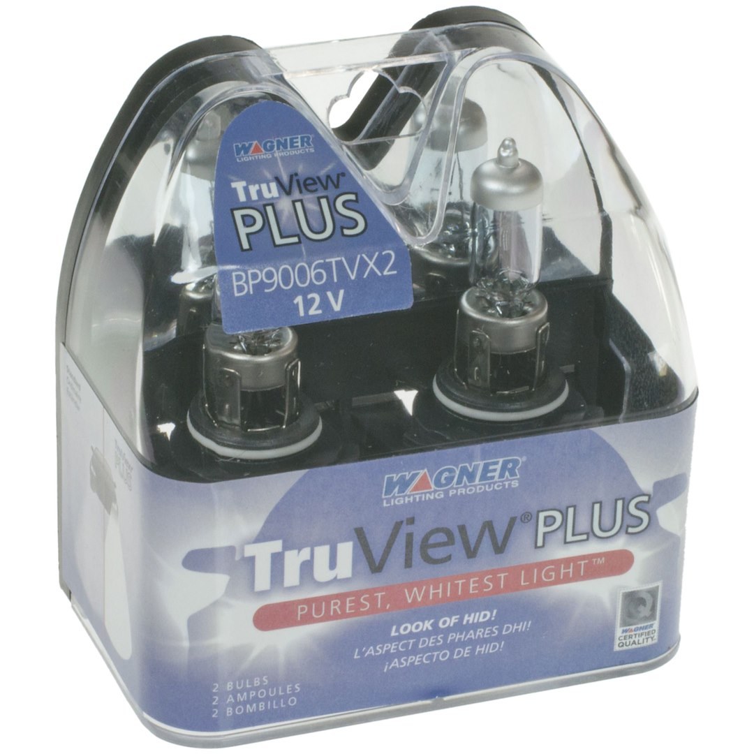 Wagner Headlight Bulb, Truview ® Plus, 9006, Xenon Bulb, 55 Watt, 4.30 Amp Draw, 12.8 Volt, White Beam Color, Set of 2, Blister Pack – BP9006TVX2