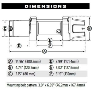 WARN Industries Winch, Vrx, Vehicle Mounted, Atvs and Side by Sides, Waterproof, 12 Volt, 4500 Pound Line Pull Capacity – 101040