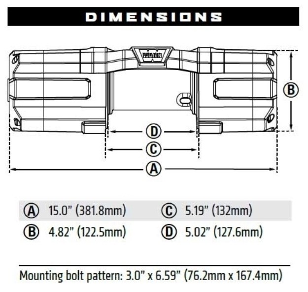 WARN Industries Winch, Axon, Vehicle Mounted, Large Atvs and Side by Sides, Waterproof, 12 Volt, 4500 Pound Line Pull Capacity – 101140