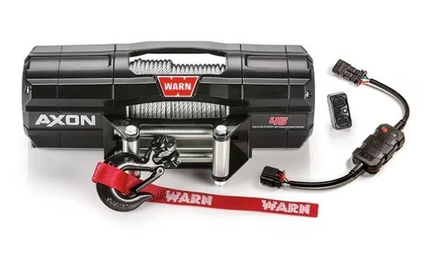 WARN Industries Winch, Axon, Vehicle Mounted, Large Atvs and Side by Sides, Waterproof, 12 Volt, 4500 Pound Line Pull Capacity – 101145