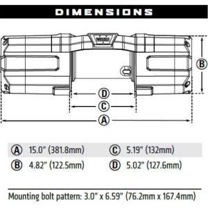 WARN Industries Winch, Axon, Vehicle Mounted, Large Atvs and Side by Sides, Waterproof, 12 Volt, 4500 Pound Line Pull Capacity – 101145