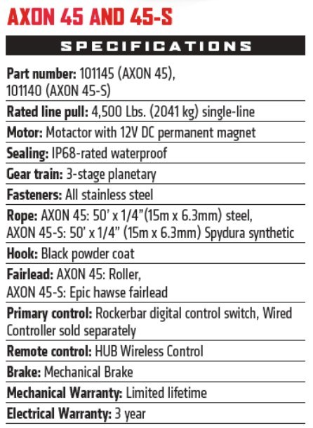 WARN Industries Winch, Axon, Vehicle Mounted, Large Atvs and Side by Sides, Waterproof, 12 Volt, 4500 Pound Line Pull Capacity – 101145