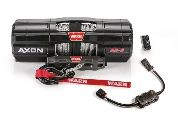 WARN Industries Winch, Axon, Vehicle Mounted, Large Atvs and Side by Sides, Waterproof, 12 Volt, 5500 Pound Line Pull Capacity – 101150