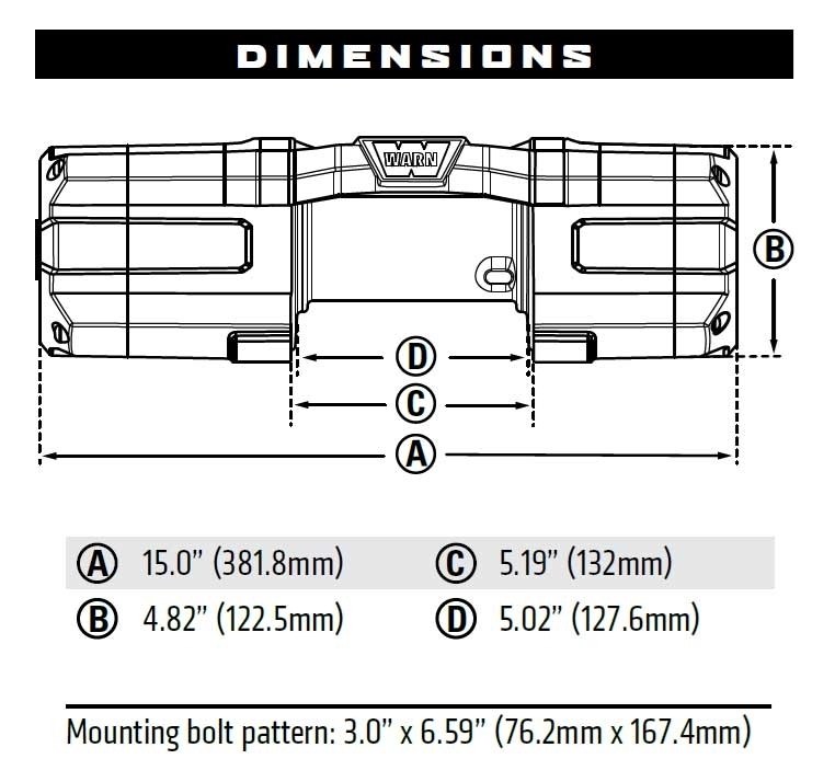 WARN Industries Winch, Axon, Vehicle Mounted, Large Atvs and Side by Sides, Waterproof, 12 Volt, 5500 Pound Line Pull Capacity – 101150