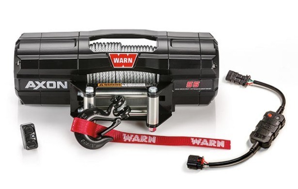WARN Industries Winch, Axon, Vehicle Mounted, Large Atvs and Side by Sides, Waterproof, 12 Volt, 5500 Pound Line Pull Capacity – 101155