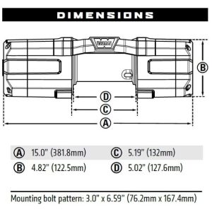 WARN Industries Winch, Axon, Vehicle Mounted, Large Atvs and Side by Sides, Waterproof, 12 Volt, 5500 Pound Line Pull Capacity – 101155