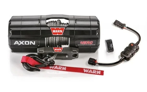 WARN Industries Winch, Axon, Vehicle Mounted, Large Atvs and Side by Sides, Waterproof, 12 Volt, 4500 Pound Line Pull Capacity – 101240