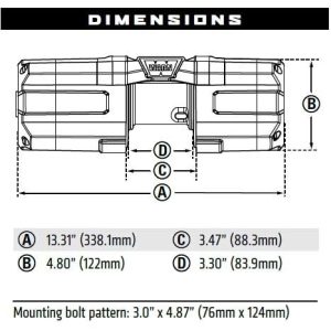 WARN Industries Winch, Axon, Vehicle Mounted, Large Atvs and Side by Sides, Waterproof, 12 Volt, 4500 Pound Line Pull Capacity – 101240