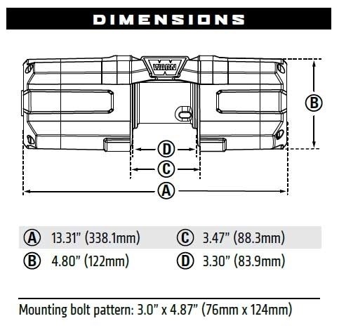 WARN Industries Winch, Axon, Vehicle Mounted, Large Atvs and Side by Sides, Waterproof, 12 Volt, 4500 Pound Line Pull Capacity – 101240