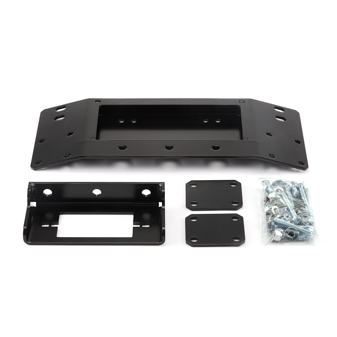 WARN Industries Winch Mount, For 4000 to 4500 Pound Winches, Fixed Mount, Powder Coated, Black – 101260