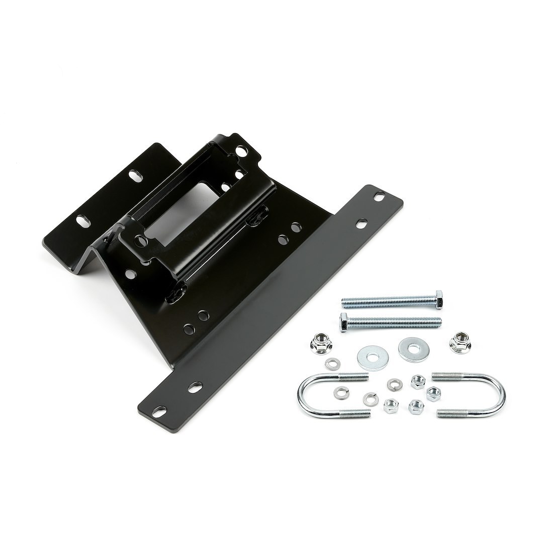 WARN Industries Winch Mount, For Vrx 25/ Vrx 35/ Vrx 45/ Axon 35/ Axon 45/ Axon 45RC/ Axon 55 Winches, Fixed Mount, Powder Coated, Black – 101316