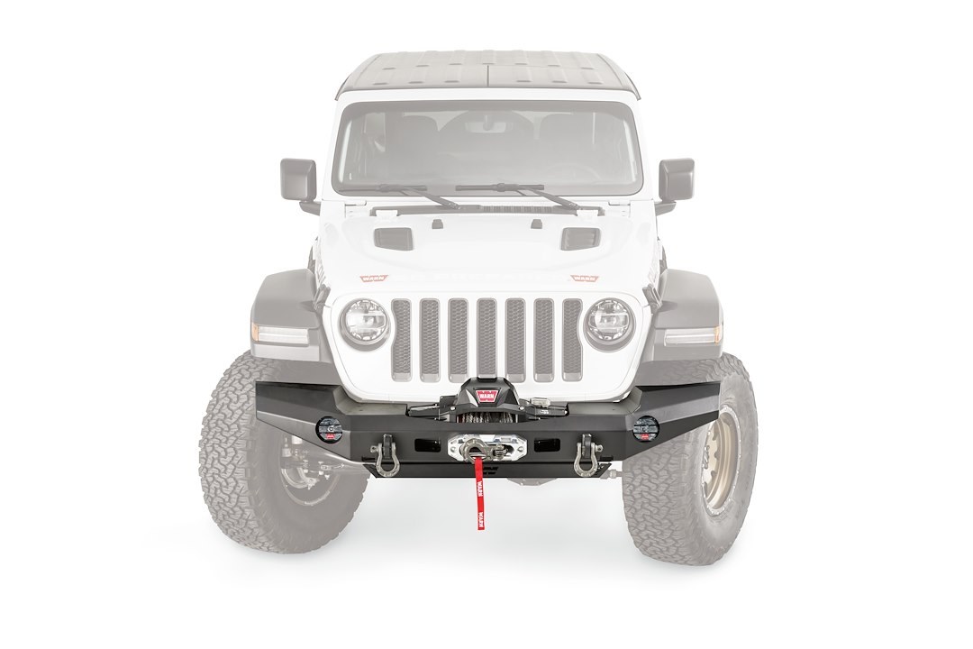WARN Industries Bumper, Elite Series, Full Width Version, One Piece Design, Direct-Fit, Mounting Hardware Included, Without Grille Guard – 101335